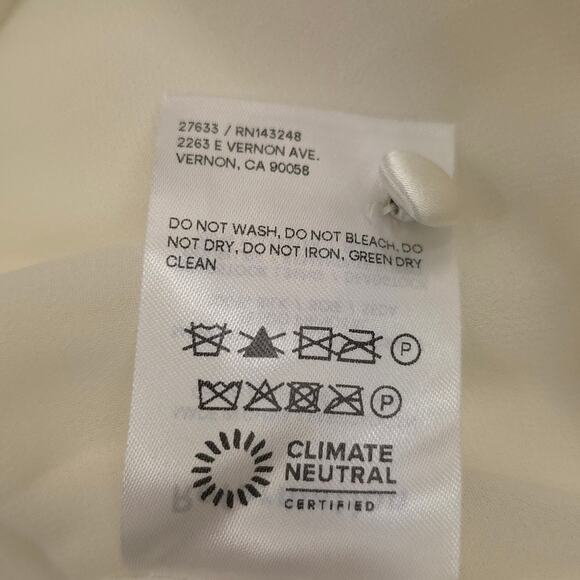 Reformation Corinth Silk Mini Dress Minimalist Bridal Ivory - Picture 11 of 14